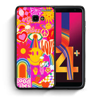 Thumbnail for Θήκη Samsung J4 Plus Hippie Love από τη Smartfits με σχέδιο στο πίσω μέρος και μαύρο περίβλημα | Samsung J4 Plus Hippie Love case with colorful back and black bezels