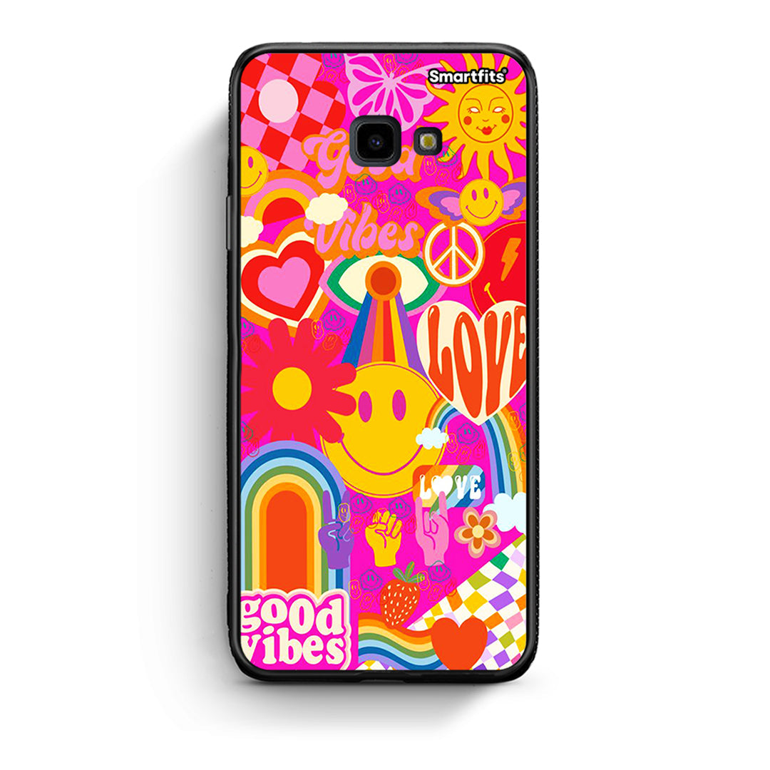 Samsung J4 Plus Hippie Love θήκη από τη Smartfits με σχέδιο στο πίσω μέρος και μαύρο περίβλημα | Smartphone case with colorful back and black bezels by Smartfits