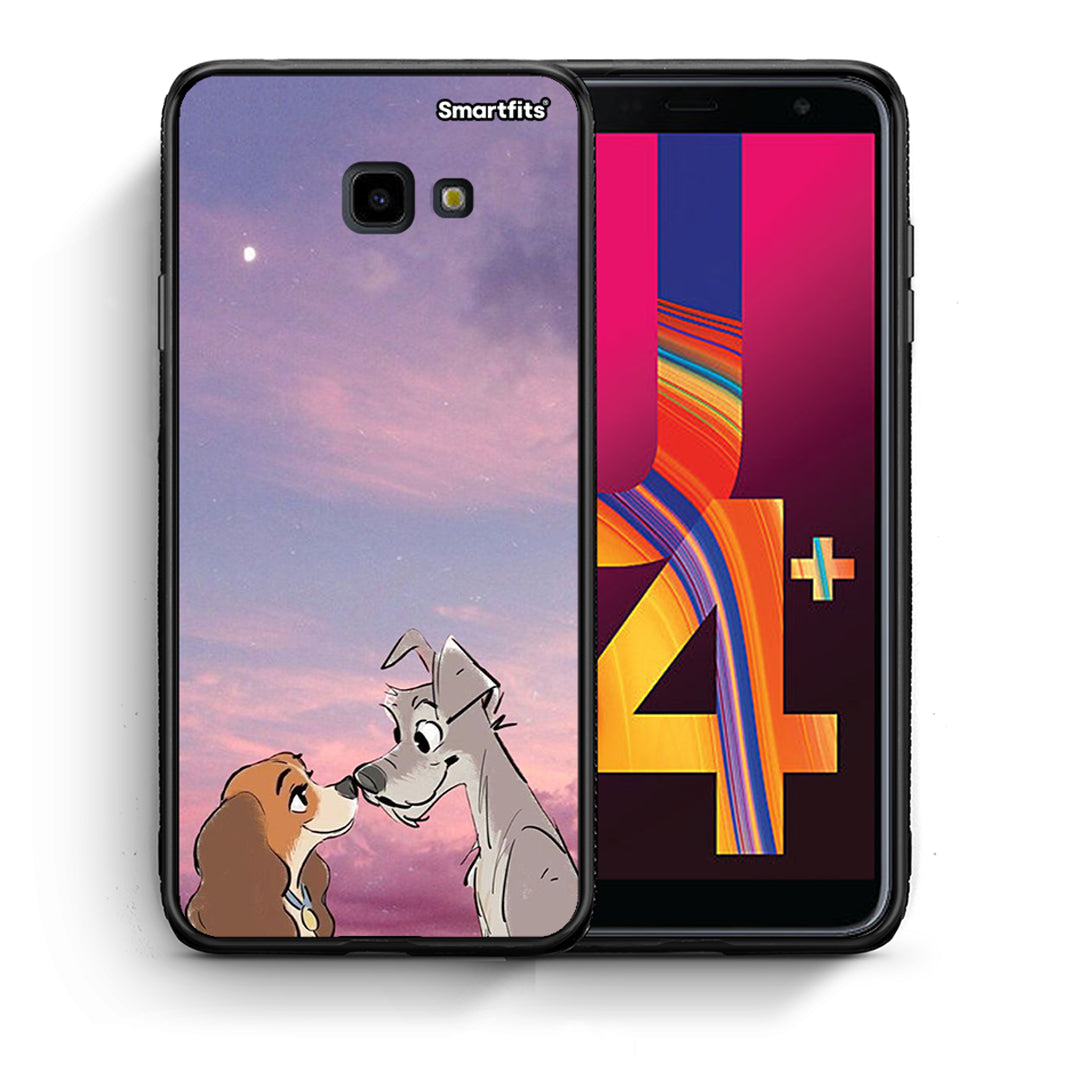 Θήκη Samsung J4 Plus Lady And Tramp από τη Smartfits με σχέδιο στο πίσω μέρος και μαύρο περίβλημα | Samsung J4 Plus Lady And Tramp case with colorful back and black bezels
