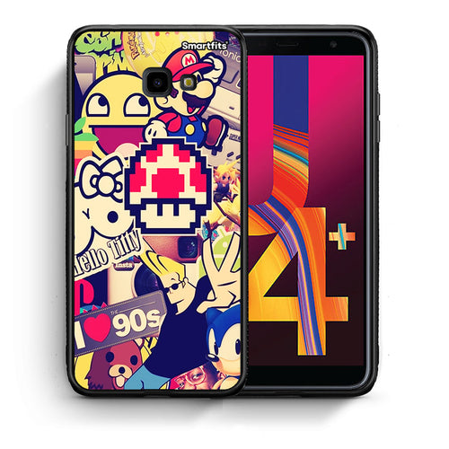 Θήκη Samsung J4 Plus Love The 90s από τη Smartfits με σχέδιο στο πίσω μέρος και μαύρο περίβλημα | Samsung J4 Plus Love The 90s case with colorful back and black bezels