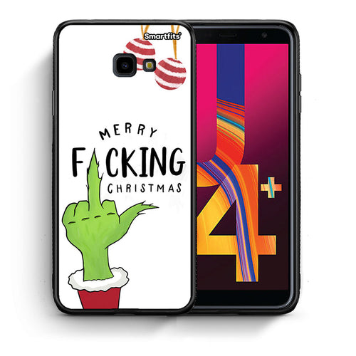 Θήκη Samsung J4 Plus Merry F Xmas από τη Smartfits με σχέδιο στο πίσω μέρος και μαύρο περίβλημα | Samsung J4 Plus Merry F Xmas case with colorful back and black bezels