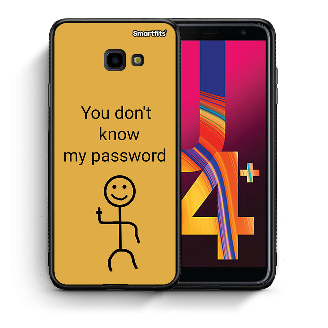 Θήκη Samsung J4 Plus My Password από τη Smartfits με σχέδιο στο πίσω μέρος και μαύρο περίβλημα | Samsung J4 Plus My Password case with colorful back and black bezels
