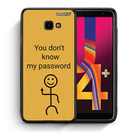Thumbnail for Θήκη Samsung J4 Plus My Password από τη Smartfits με σχέδιο στο πίσω μέρος και μαύρο περίβλημα | Samsung J4 Plus My Password case with colorful back and black bezels