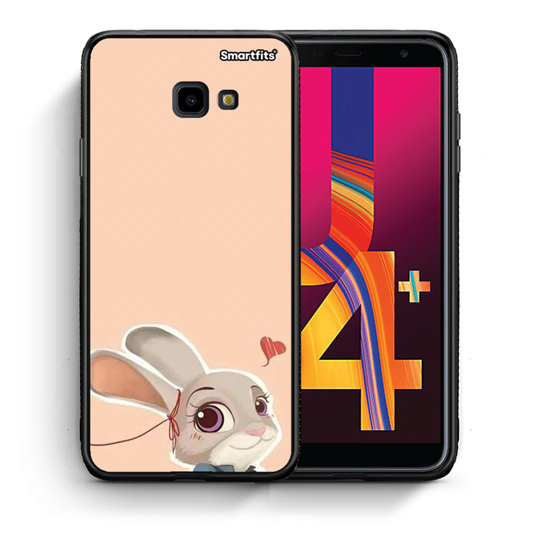 Θήκη Samsung J4 Plus Nick Wilde And Judy Hopps Love 2 από τη Smartfits με σχέδιο στο πίσω μέρος και μαύρο περίβλημα | Samsung J4 Plus Nick Wilde And Judy Hopps Love 2 case with colorful back and black bezels
