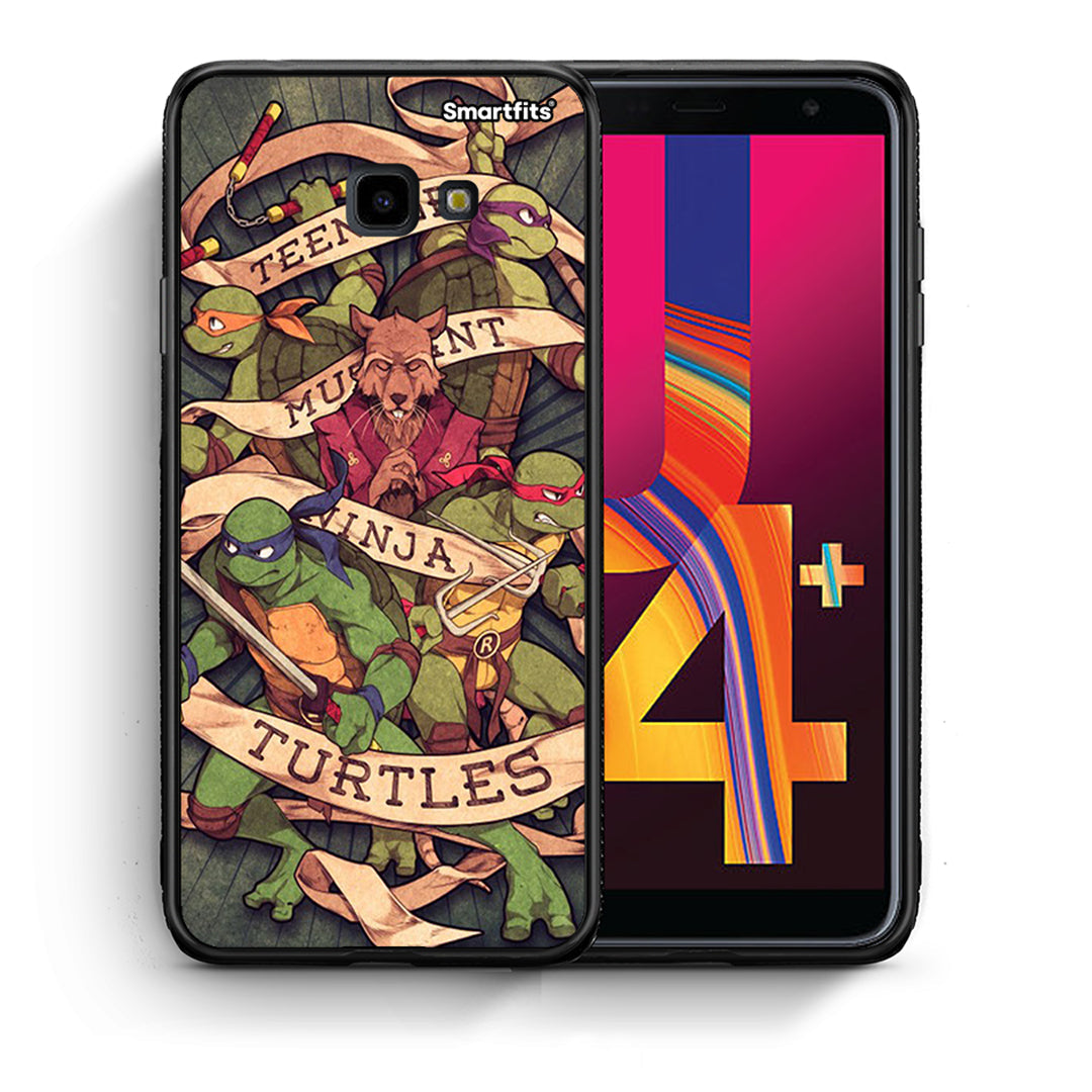 Θήκη Samsung J4 Plus Ninja Turtles από τη Smartfits με σχέδιο στο πίσω μέρος και μαύρο περίβλημα | Samsung J4 Plus Ninja Turtles case with colorful back and black bezels