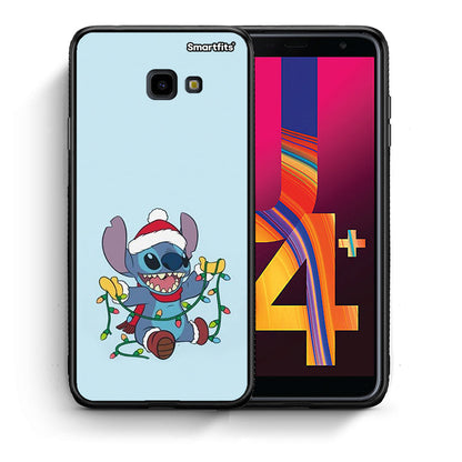 Θήκη Samsung J4 Plus Santa Stich από τη Smartfits με σχέδιο στο πίσω μέρος και μαύρο περίβλημα | Samsung J4 Plus Santa Stich case with colorful back and black bezels