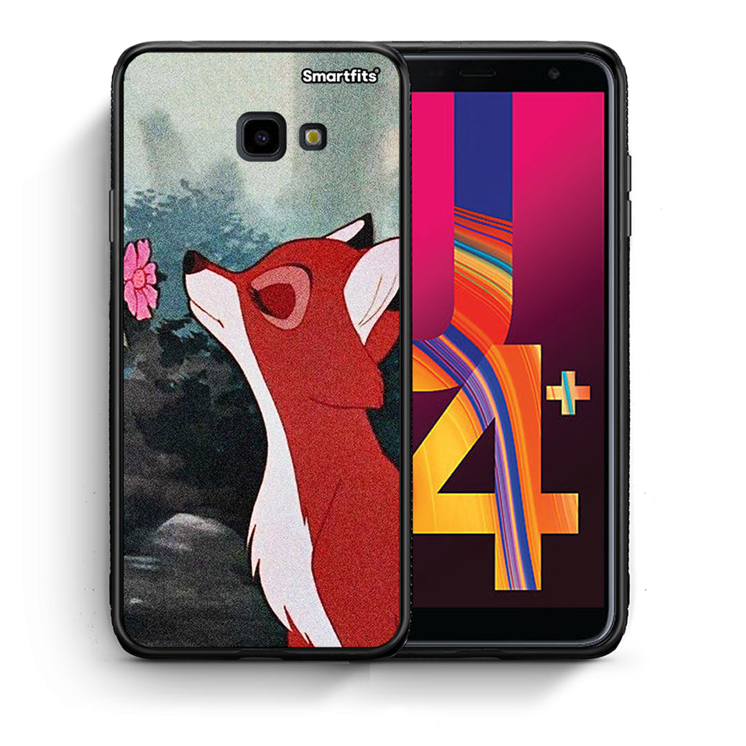 Θήκη Samsung J4 Plus Tod And Vixey Love 2 από τη Smartfits με σχέδιο στο πίσω μέρος και μαύρο περίβλημα | Samsung J4 Plus Tod And Vixey Love 2 case with colorful back and black bezels