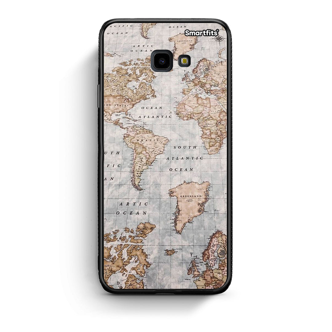 Samsung J4 Plus World Map Θήκη από τη Smartfits με σχέδιο στο πίσω μέρος και μαύρο περίβλημα | Smartphone case with colorful back and black bezels by Smartfits