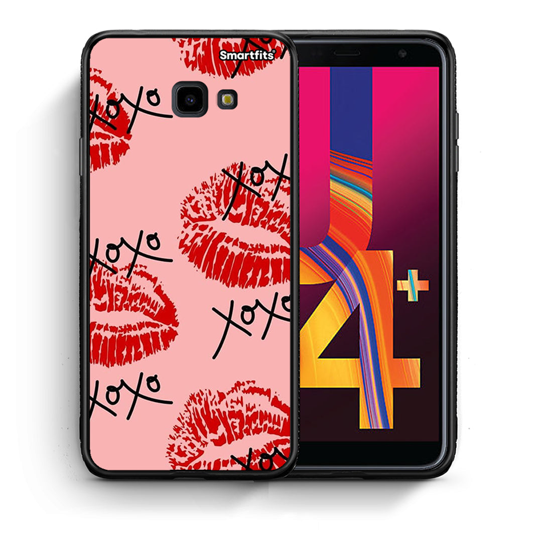 Θήκη Samsung J4 Plus XOXO Lips από τη Smartfits με σχέδιο στο πίσω μέρος και μαύρο περίβλημα | Samsung J4 Plus XOXO Lips case with colorful back and black bezels