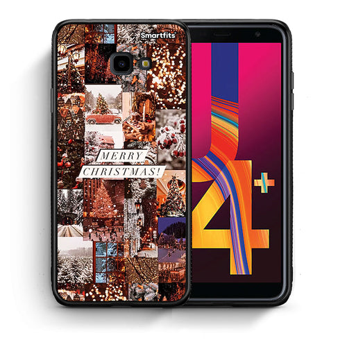 Θήκη Samsung J4 Plus Xmas Collage από τη Smartfits με σχέδιο στο πίσω μέρος και μαύρο περίβλημα | Samsung J4 Plus Xmas Collage case with colorful back and black bezels