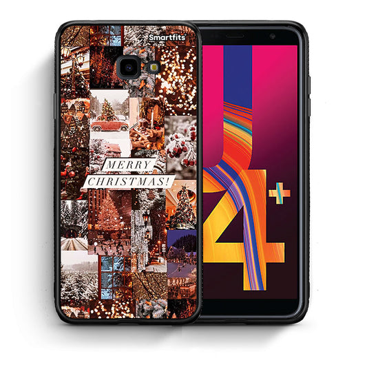 Θήκη Samsung J4 Plus Xmas Collage από τη Smartfits με σχέδιο στο πίσω μέρος και μαύρο περίβλημα | Samsung J4 Plus Xmas Collage case with colorful back and black bezels