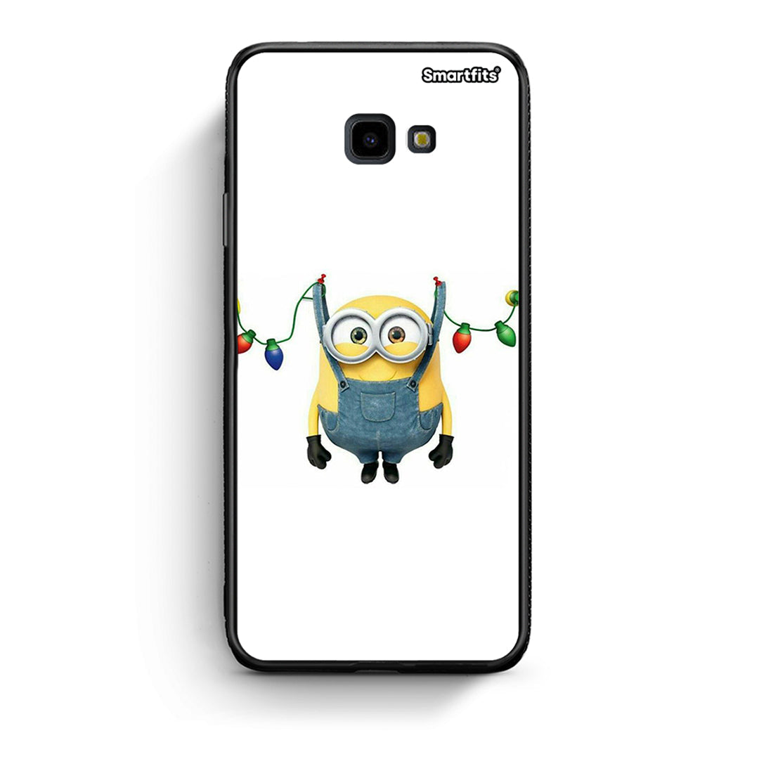 Samsung J4 Plus Xmas Minion Lights θήκη από τη Smartfits με σχέδιο στο πίσω μέρος και μαύρο περίβλημα | Smartphone case with colorful back and black bezels by Smartfits