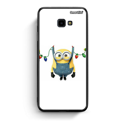 Samsung J4 Plus Xmas Minion Lights θήκη από τη Smartfits με σχέδιο στο πίσω μέρος και μαύρο περίβλημα | Smartphone case with colorful back and black bezels by Smartfits