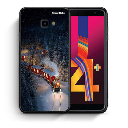Θήκη Samsung J4 Plus Xmas Train από τη Smartfits με σχέδιο στο πίσω μέρος και μαύρο περίβλημα | Samsung J4 Plus Xmas Train case with colorful back and black bezels