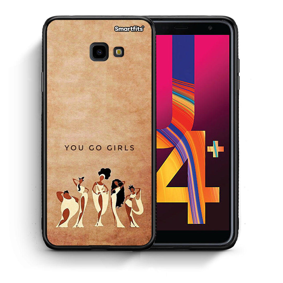 Θήκη Samsung J4 Plus You Go Girl από τη Smartfits με σχέδιο στο πίσω μέρος και μαύρο περίβλημα | Samsung J4 Plus You Go Girl case with colorful back and black bezels