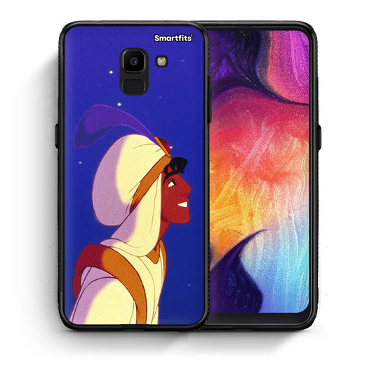 Θήκη Samsung J6 Alladin And Jasmine Love 1 από τη Smartfits με σχέδιο στο πίσω μέρος και μαύρο περίβλημα | Samsung J6 Alladin And Jasmine Love 1 case with colorful back and black bezels