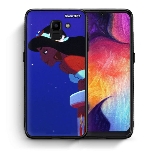 Θήκη Samsung J6 Alladin And Jasmine Love 2 από τη Smartfits με σχέδιο στο πίσω μέρος και μαύρο περίβλημα | Samsung J6 Alladin And Jasmine Love 2 case with colorful back and black bezels