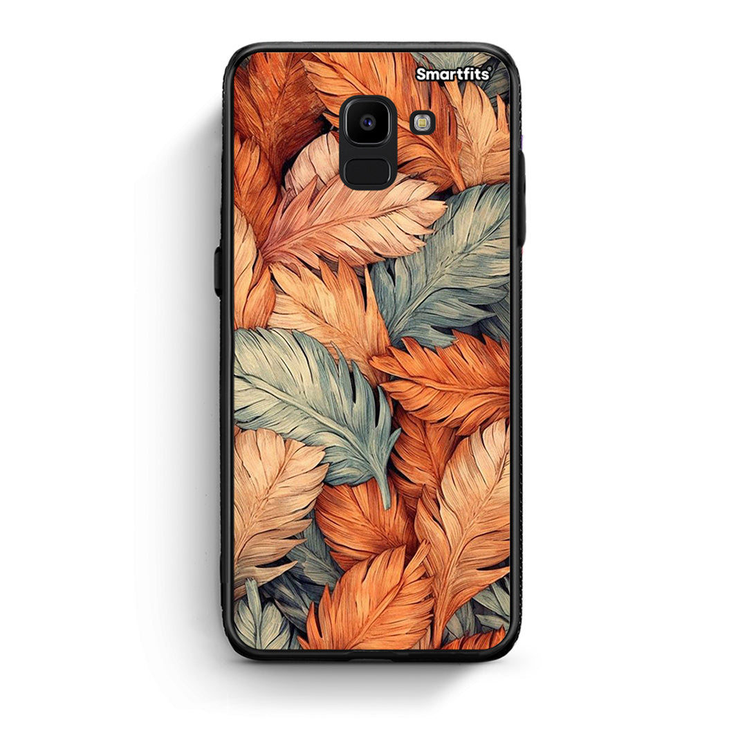 samsung J6 Autumn Leaves Θήκη από τη Smartfits με σχέδιο στο πίσω μέρος και μαύρο περίβλημα | Smartphone case with colorful back and black bezels by Smartfits