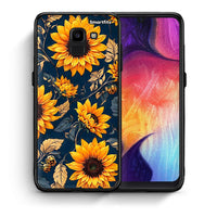 Thumbnail for Θήκη Samsung J6 Autumn Sunflowers από τη Smartfits με σχέδιο στο πίσω μέρος και μαύρο περίβλημα | Samsung J6 Autumn Sunflowers case with colorful back and black bezels