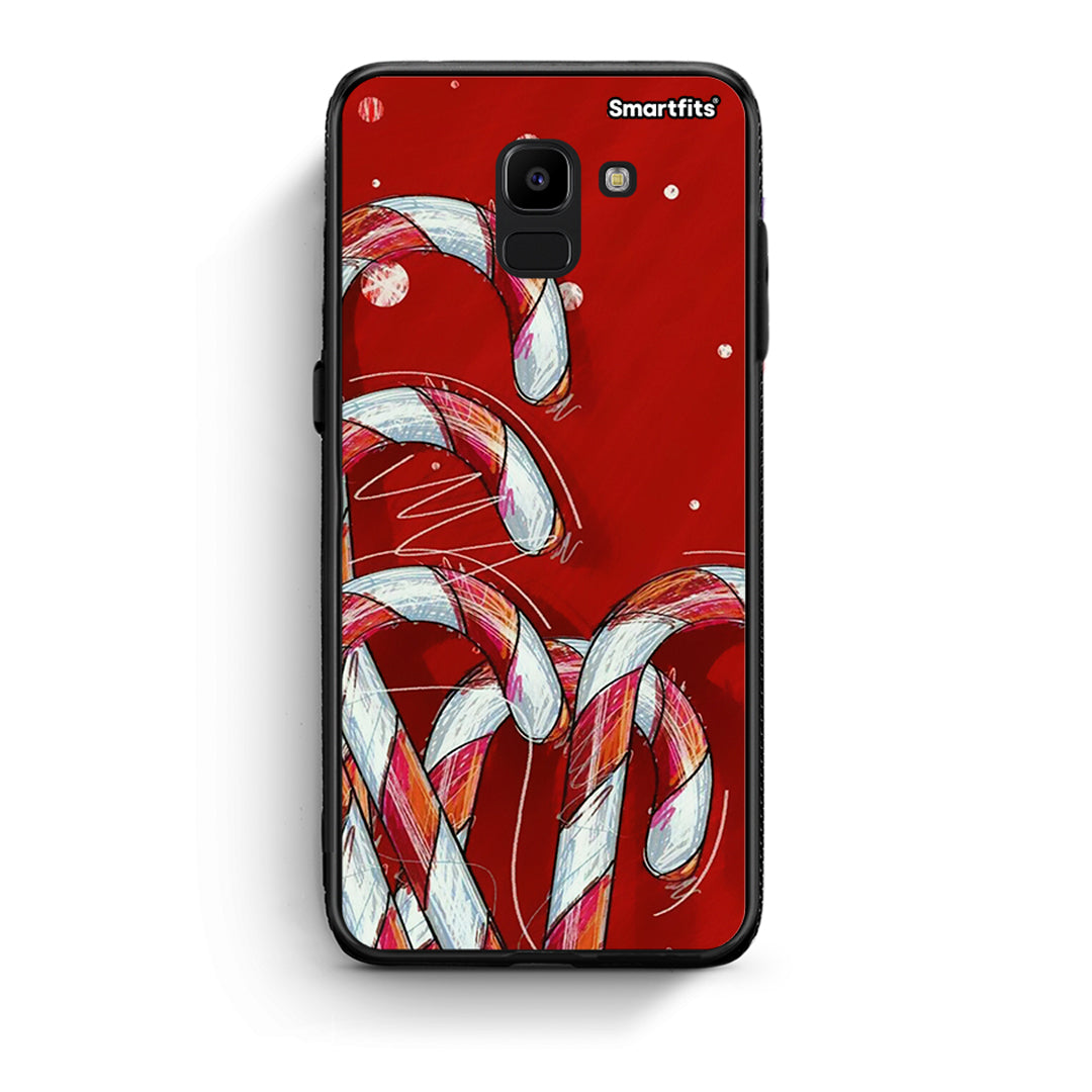 samsung J6 Candy Cane θήκη από τη Smartfits με σχέδιο στο πίσω μέρος και μαύρο περίβλημα | Smartphone case with colorful back and black bezels by Smartfits
