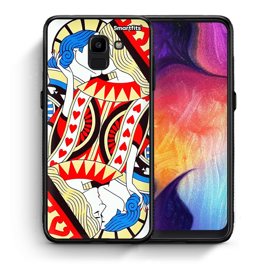 Θήκη Samsung J6 Card Love από τη Smartfits με σχέδιο στο πίσω μέρος και μαύρο περίβλημα | Samsung J6 Card Love case with colorful back and black bezels