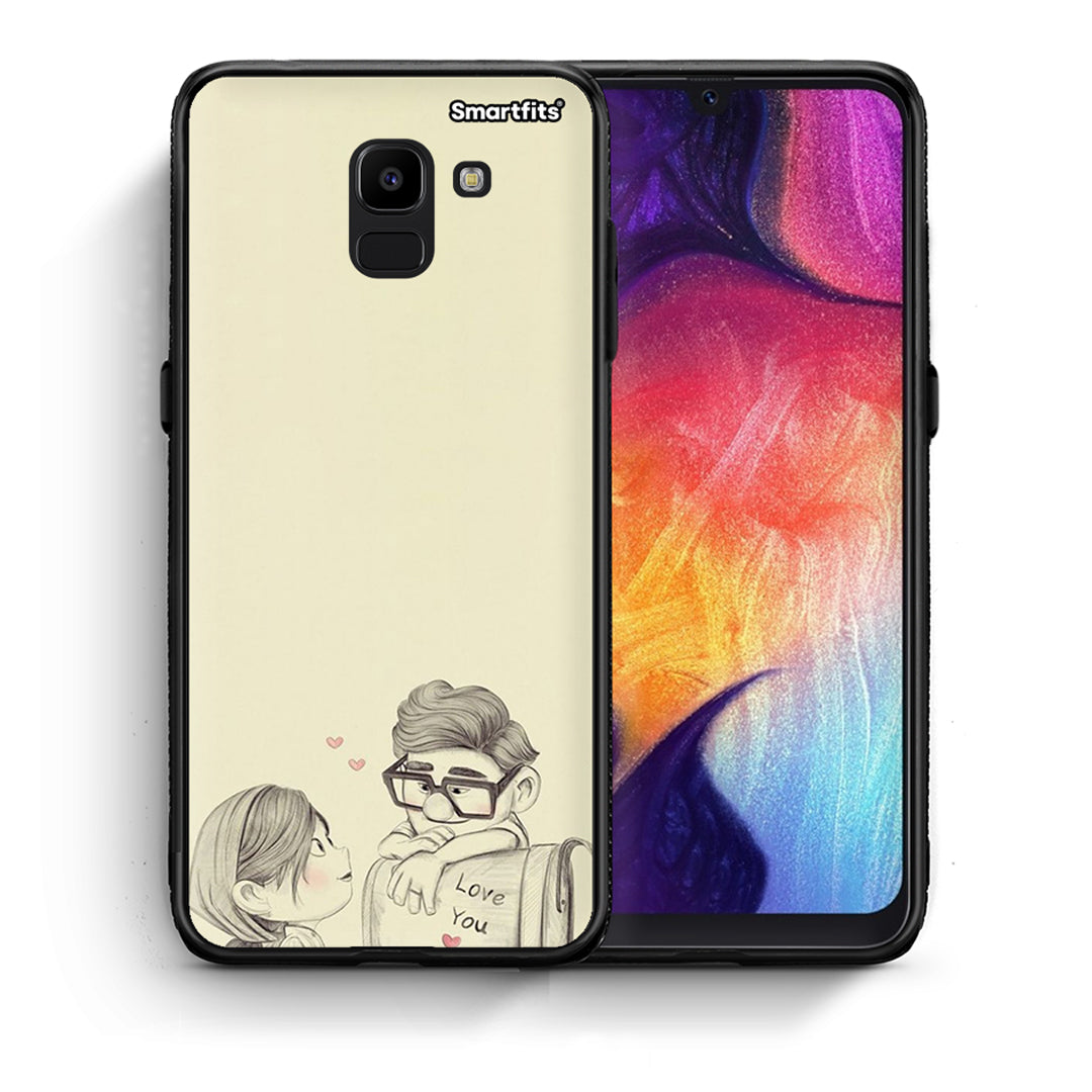 Θήκη Samsung J6 Carl And Ellie από τη Smartfits με σχέδιο στο πίσω μέρος και μαύρο περίβλημα | Samsung J6 Carl And Ellie case with colorful back and black bezels