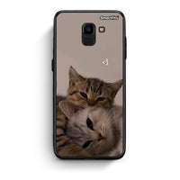 Thumbnail for samsung J6 Cats In Love Θήκη από τη Smartfits με σχέδιο στο πίσω μέρος και μαύρο περίβλημα | Smartphone case with colorful back and black bezels by Smartfits
