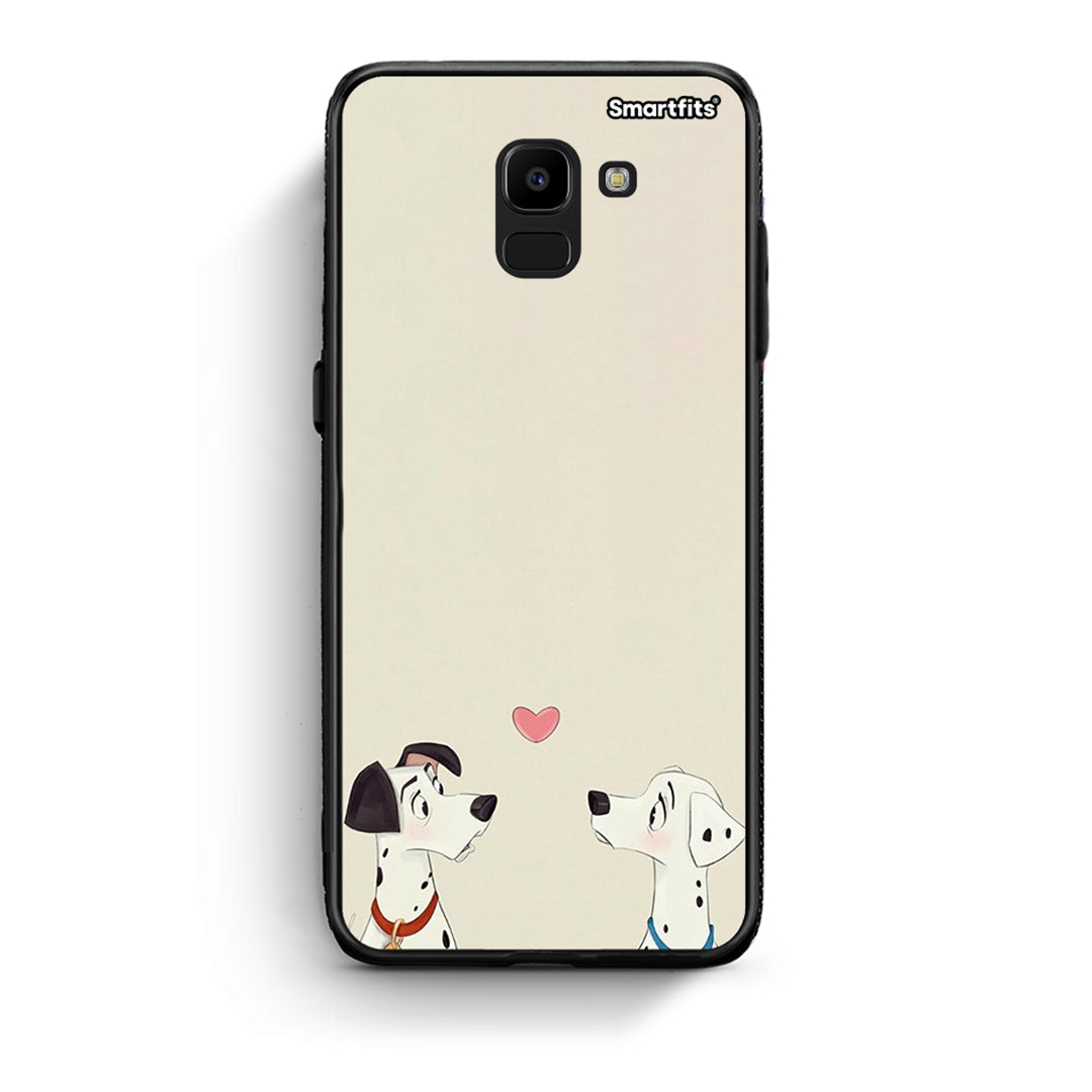 samsung J6 Dalmatians Love θήκη από τη Smartfits με σχέδιο στο πίσω μέρος και μαύρο περίβλημα | Smartphone case with colorful back and black bezels by Smartfits