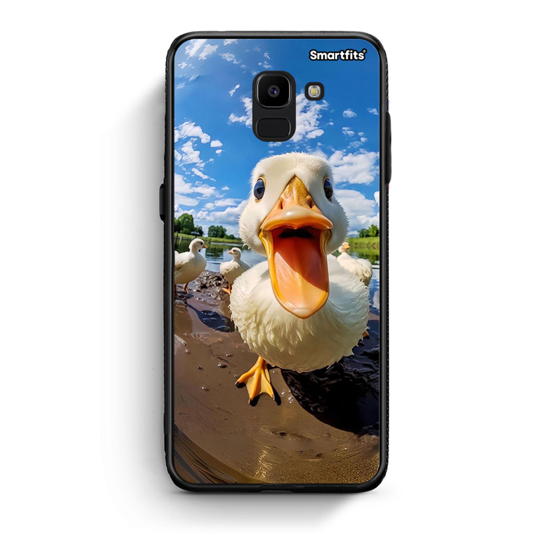 samsung J6 Duck Face θήκη από τη Smartfits με σχέδιο στο πίσω μέρος και μαύρο περίβλημα | Smartphone case with colorful back and black bezels by Smartfits