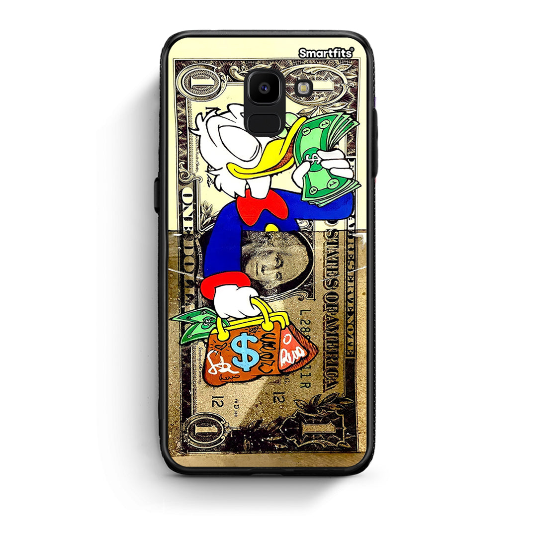 samsung J6 Duck Money Θήκη από τη Smartfits με σχέδιο στο πίσω μέρος και μαύρο περίβλημα | Smartphone case with colorful back and black bezels by Smartfits