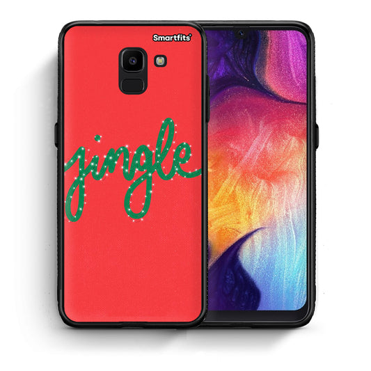 Θήκη Samsung J6 Jingle Xmas από τη Smartfits με σχέδιο στο πίσω μέρος και μαύρο περίβλημα | Samsung J6 Jingle Xmas case with colorful back and black bezels