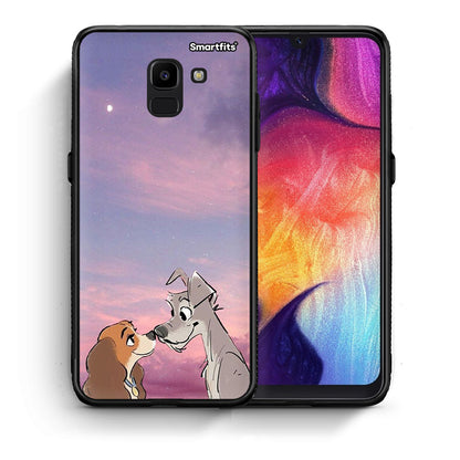 Θήκη Samsung J6 Lady And Tramp από τη Smartfits με σχέδιο στο πίσω μέρος και μαύρο περίβλημα | Samsung J6 Lady And Tramp case with colorful back and black bezels