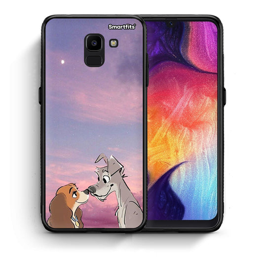 Θήκη Samsung J6 Lady And Tramp από τη Smartfits με σχέδιο στο πίσω μέρος και μαύρο περίβλημα | Samsung J6 Lady And Tramp case with colorful back and black bezels