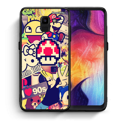 Θήκη Samsung J6 Love The 90s από τη Smartfits με σχέδιο στο πίσω μέρος και μαύρο περίβλημα | Samsung J6 Love The 90s case with colorful back and black bezels