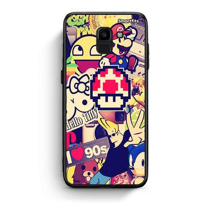 samsung J6 Love The 90s θήκη από τη Smartfits με σχέδιο στο πίσω μέρος και μαύρο περίβλημα | Smartphone case with colorful back and black bezels by Smartfits