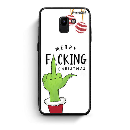 samsung J6 Merry F Xmas θήκη από τη Smartfits με σχέδιο στο πίσω μέρος και μαύρο περίβλημα | Smartphone case with colorful back and black bezels by Smartfits