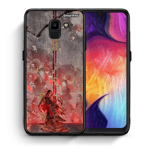 Θήκη Samsung J6 Nezuko Kamado από τη Smartfits με σχέδιο στο πίσω μέρος και μαύρο περίβλημα | Samsung J6 Nezuko Kamado case with colorful back and black bezels