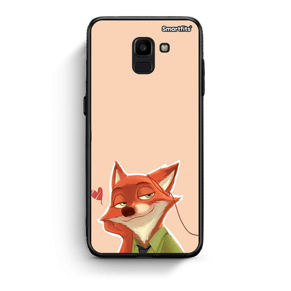 samsung J6 Nick Wilde And Judy Hopps Love 1 θήκη από τη Smartfits με σχέδιο στο πίσω μέρος και μαύρο περίβλημα | Smartphone case with colorful back and black bezels by Smartfits