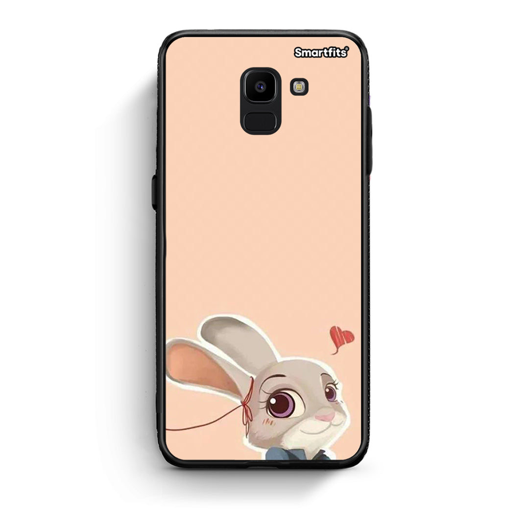 samsung J6 Nick Wilde And Judy Hopps Love 2 θήκη από τη Smartfits με σχέδιο στο πίσω μέρος και μαύρο περίβλημα | Smartphone case with colorful back and black bezels by Smartfits