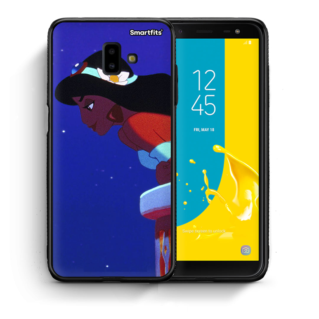 Θήκη Samsung J6+ Alladin And Jasmine Love 2 από τη Smartfits με σχέδιο στο πίσω μέρος και μαύρο περίβλημα | Samsung J6+ Alladin And Jasmine Love 2 case with colorful back and black bezels