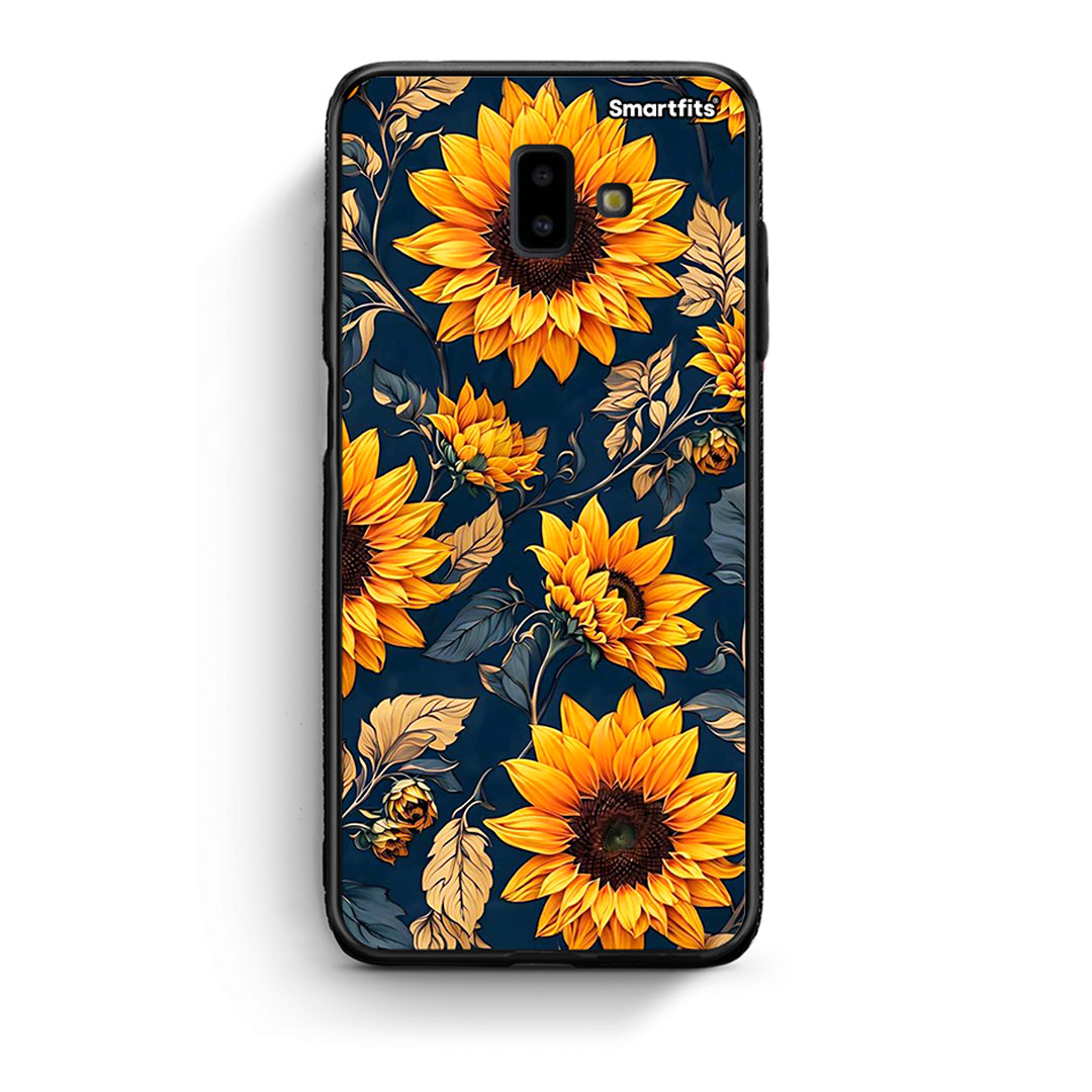 samsung J6+ Autumn Sunflowers Θήκη από τη Smartfits με σχέδιο στο πίσω μέρος και μαύρο περίβλημα | Smartphone case with colorful back and black bezels by Smartfits