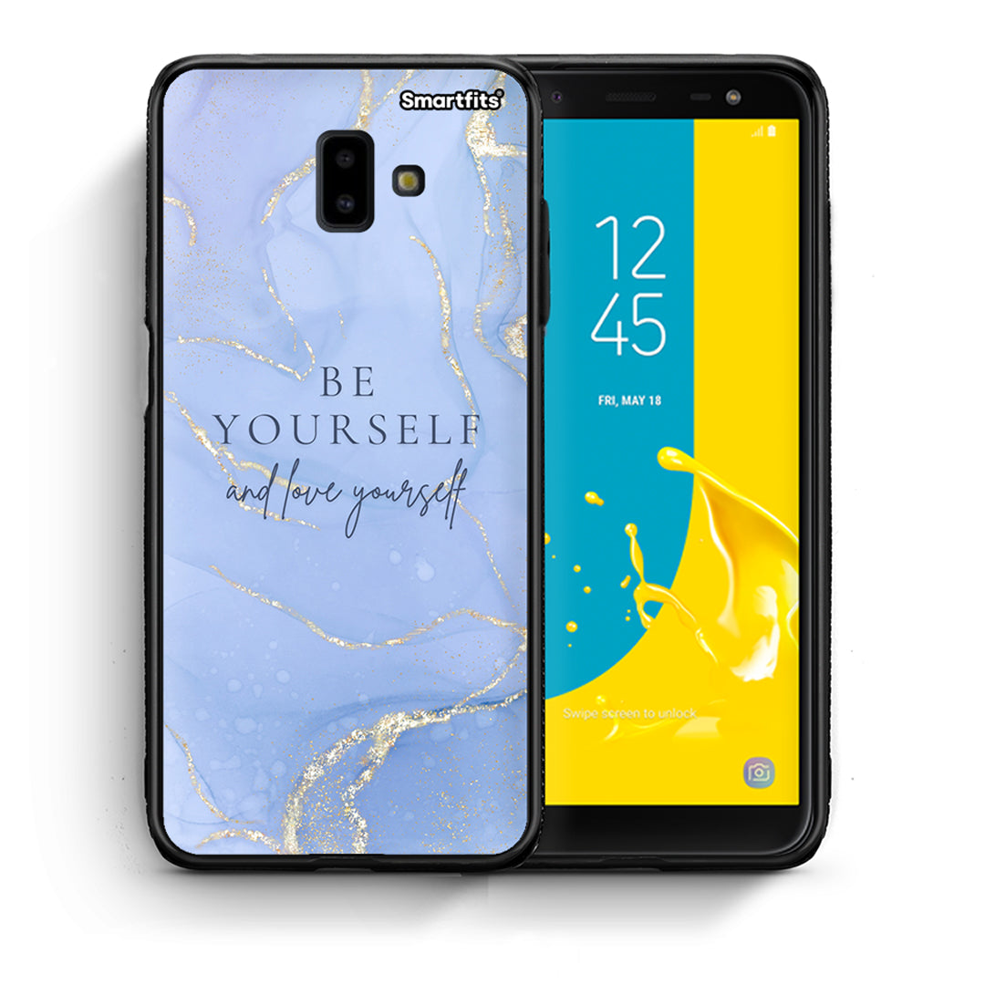 Θήκη Samsung J6+ Be Yourself από τη Smartfits με σχέδιο στο πίσω μέρος και μαύρο περίβλημα | Samsung J6+ Be Yourself case with colorful back and black bezels