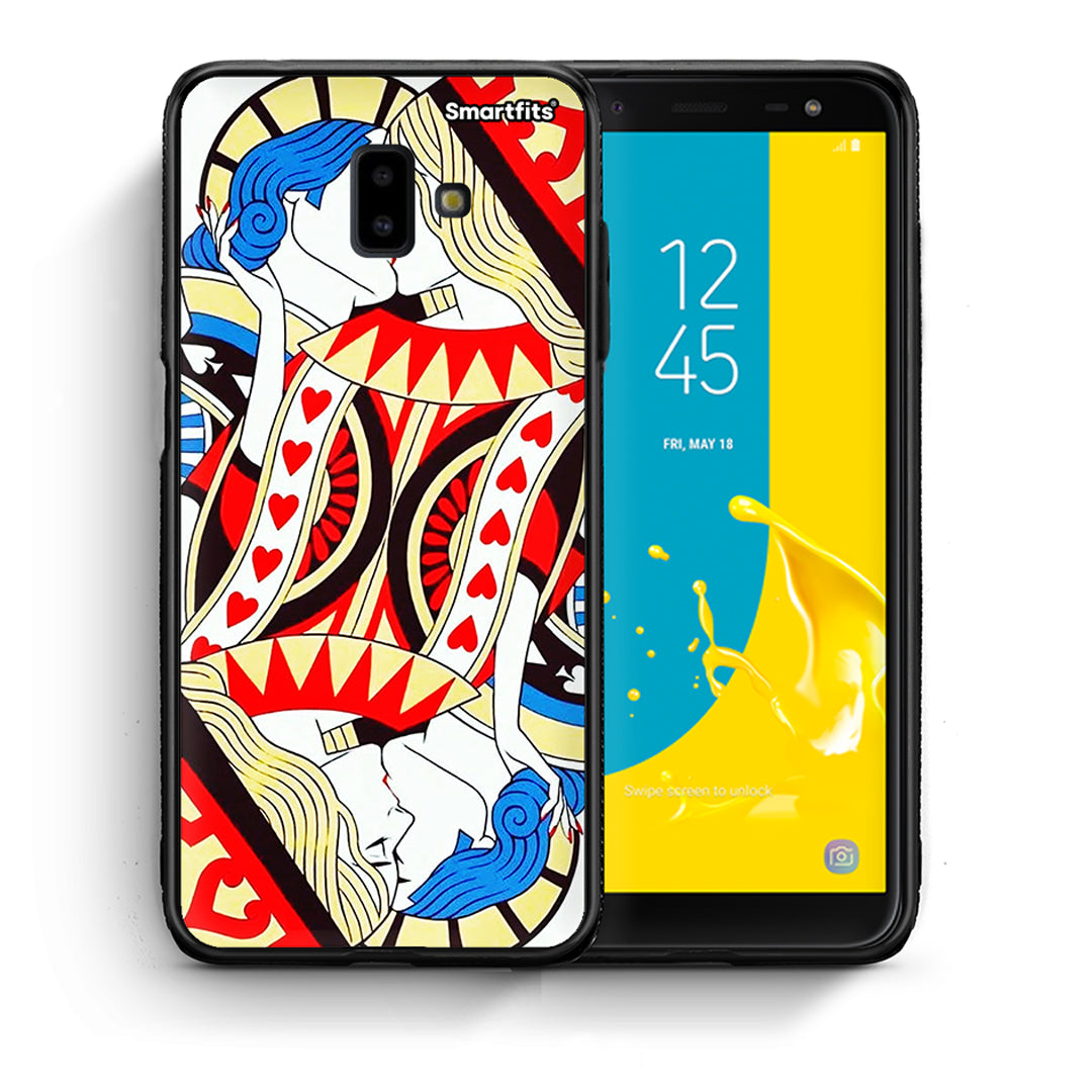 Θήκη Samsung J6+ Card Love από τη Smartfits με σχέδιο στο πίσω μέρος και μαύρο περίβλημα | Samsung J6+ Card Love case with colorful back and black bezels