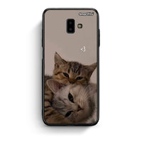 Thumbnail for samsung J6+ Cats In Love Θήκη από τη Smartfits με σχέδιο στο πίσω μέρος και μαύρο περίβλημα | Smartphone case with colorful back and black bezels by Smartfits