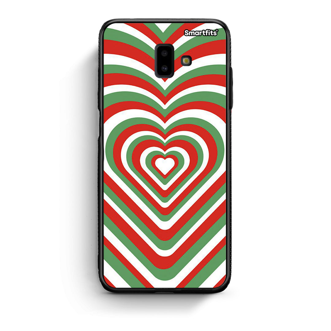 samsung J6+ Christmas Hearts θήκη από τη Smartfits με σχέδιο στο πίσω μέρος και μαύρο περίβλημα | Smartphone case with colorful back and black bezels by Smartfits