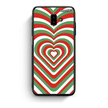 samsung J6+ Christmas Hearts θήκη από τη Smartfits με σχέδιο στο πίσω μέρος και μαύρο περίβλημα | Smartphone case with colorful back and black bezels by Smartfits