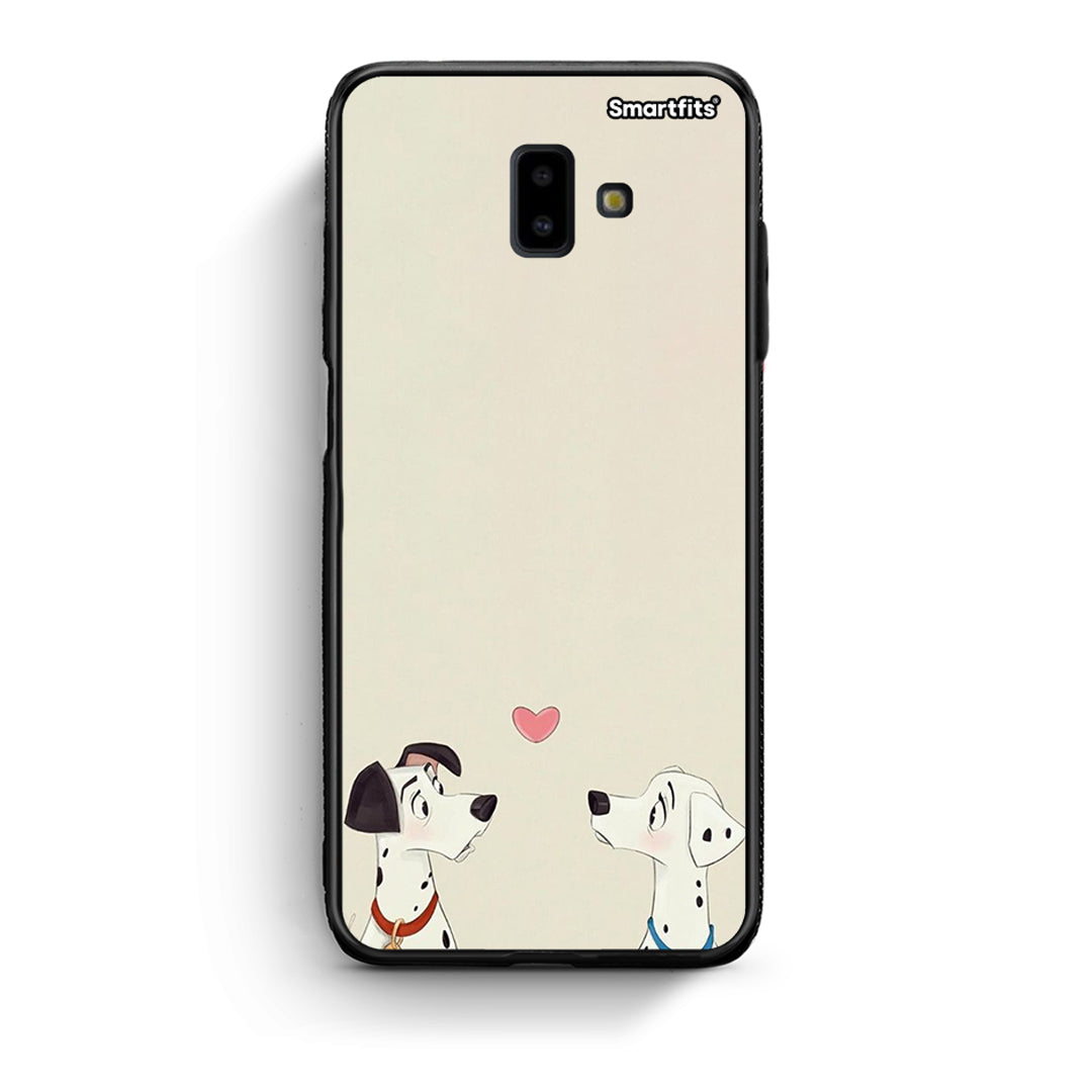 samsung J6+ Dalmatians Love θήκη από τη Smartfits με σχέδιο στο πίσω μέρος και μαύρο περίβλημα | Smartphone case with colorful back and black bezels by Smartfits