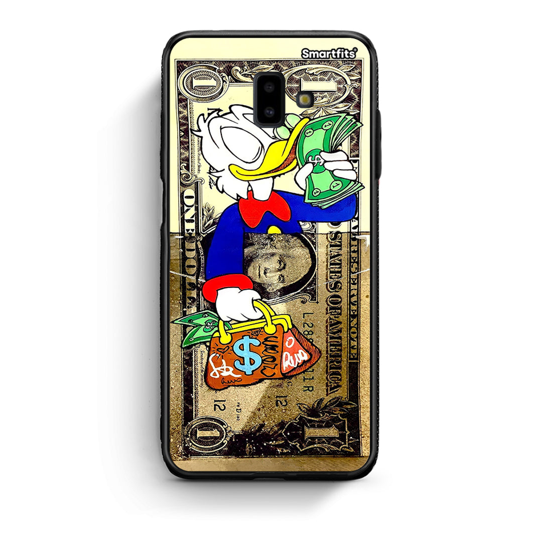 samsung J6+ Duck Money Θήκη από τη Smartfits με σχέδιο στο πίσω μέρος και μαύρο περίβλημα | Smartphone case with colorful back and black bezels by Smartfits