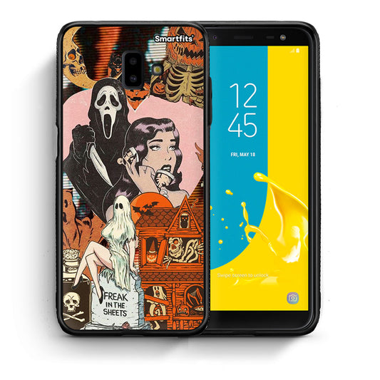 Θήκη Samsung J6+ Halloween Collage από τη Smartfits με σχέδιο στο πίσω μέρος και μαύρο περίβλημα | Samsung J6+ Halloween Collage case with colorful back and black bezels