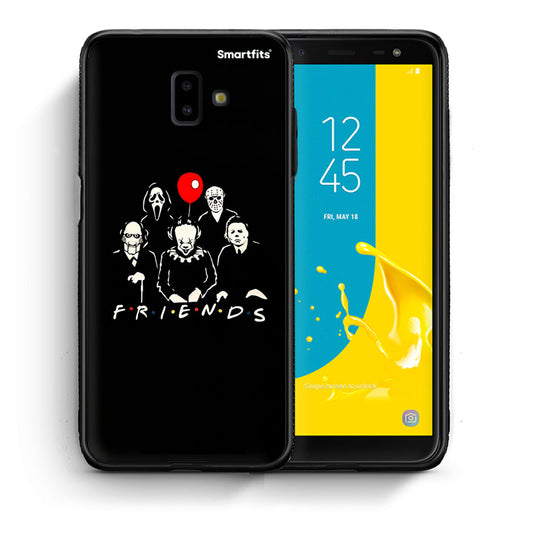 Θήκη Samsung J6+ Halloween Friends από τη Smartfits με σχέδιο στο πίσω μέρος και μαύρο περίβλημα | Samsung J6+ Halloween Friends case with colorful back and black bezels